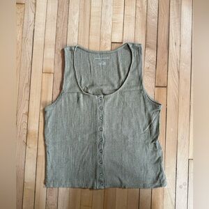 American Eagle Outfitters Khaki Ribbed Tank Top